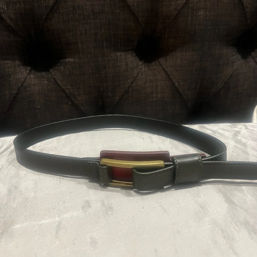 Carlisle vintage leather belt with gold buckle